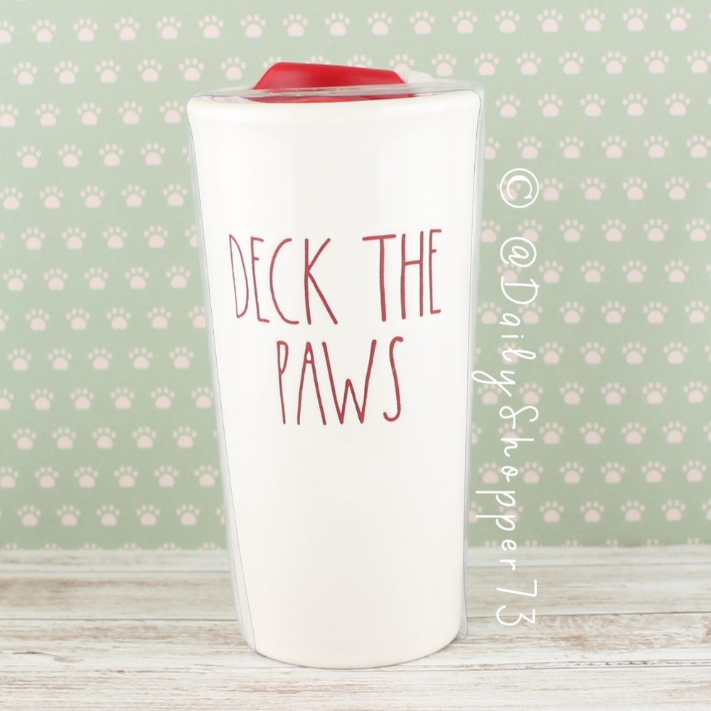 Rae Dunn "Deck the Paws" Travel Mug